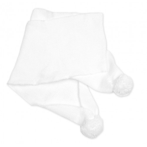 Zimná čiapka s šálom - NATURE, 0-6m - biela
