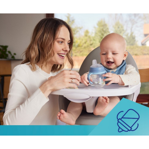 Nevylievací hrnček Canpol Babies s mäkkým náustkom, ružový, 150 ml