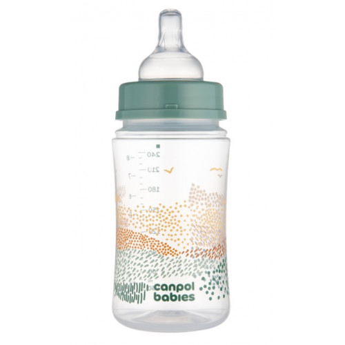 Antikoliková fľaštička EasyStart 240ml MOUNTAINS - zelená