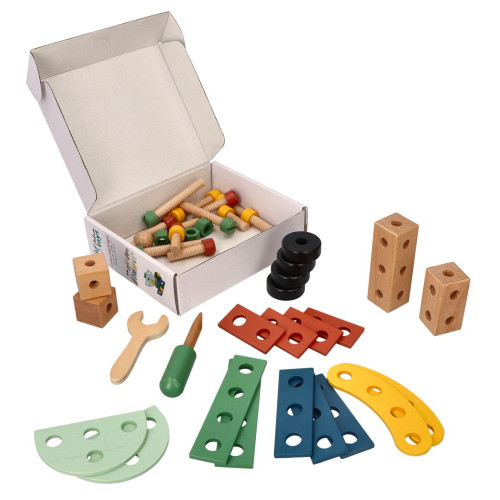 Drevená konštrukčná sada pre deti, 40 dielov Adam Toys