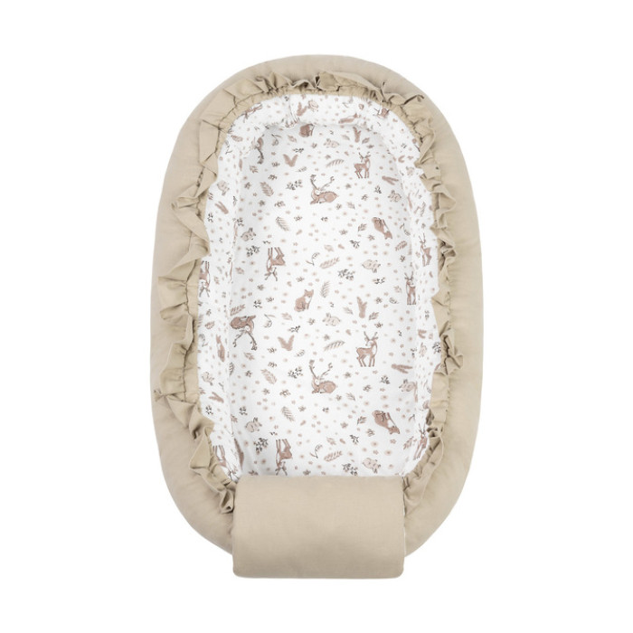 Hniezdočko pre bábätko, bavlnené, obojstranné, Forest, béžové