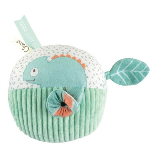 CHICCO My Sweet Doudou senzorická loptička Panda a Chameleon, hrkálka so zrkadielkom