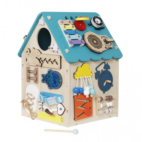 Montessori Activity board Domček tyrkysový