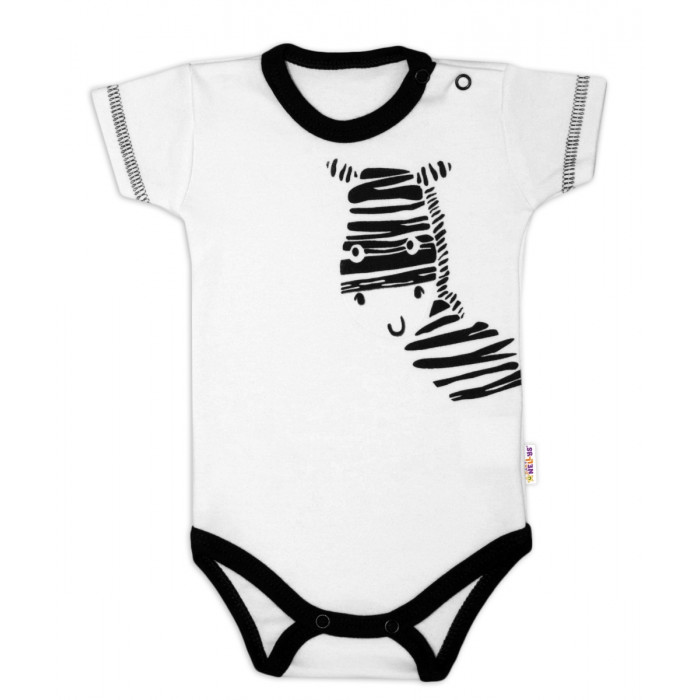 Body krátky rukáv Baby Nellys, Zebra - biele