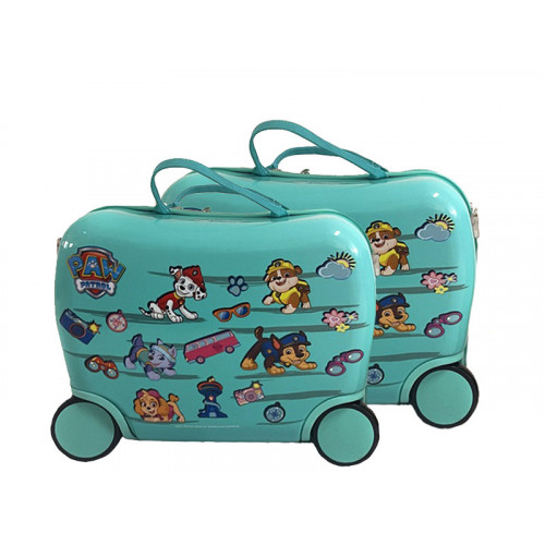 Detský kufor na kolieskach Labková patrola – cestovný kufrík Paw Patrol, 28 l, tyrkysový