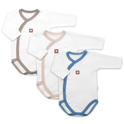 Rastúca výhodná sada, 3x Body pre bábätko Nature Unisex - modrá/béžová/taupe, veľ. 56/62