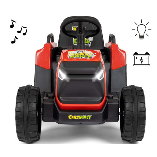 Elektrický traktor s prívesom Rolly 12V, detské autíčko na akumulátor, červený