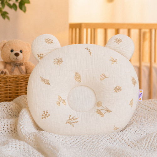 Mušelínový tvarovaný vankúš Louka Nature, béžová