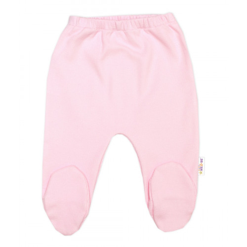 Rebrovaná sada, Star 5D, body, polodupačky, kabátik, čiapka, rukavice - rúžová, biela,68