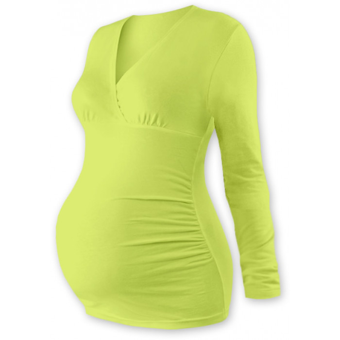 JOŽÁNEK Tehotenské tričko / tunika dlhý rukáv EVA - sv. zelené, vel. L/XL
