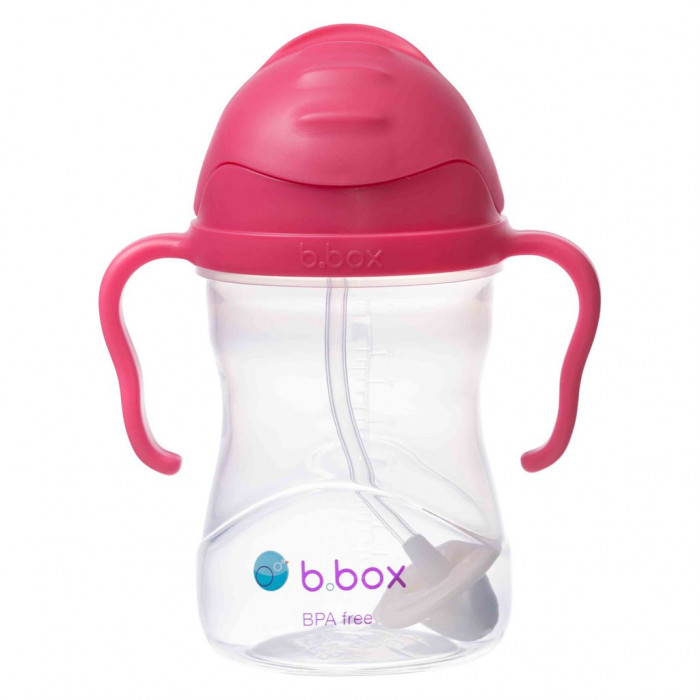 Nevylievací hrnček so slamkou a závažím, B.Box, červený, 240 ml