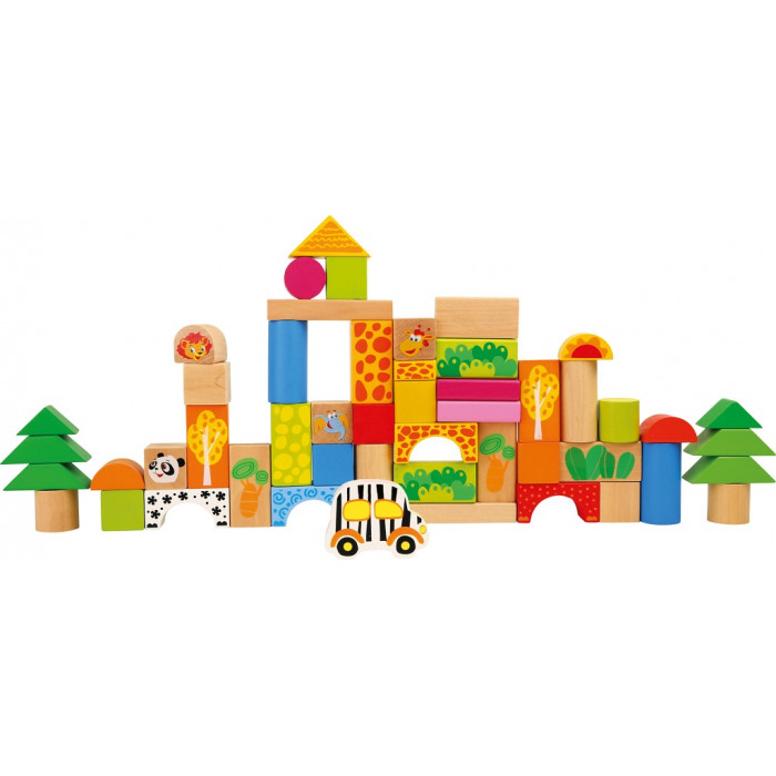small foot Drevené zoo stavebné kocky 50 ks