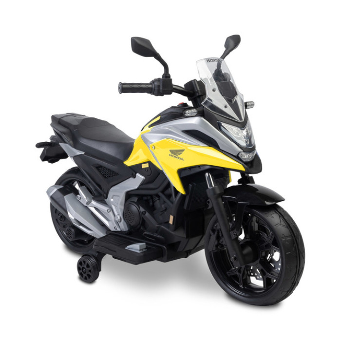 Elektrická motorka Honda NC750X pre deti – LED, USB, 3-8 rokov, žltá, čierna
