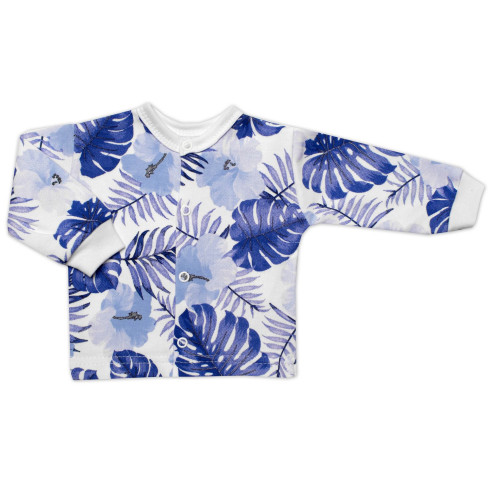 Novorodenecká sada do pôrodnice Mamatti, Listy, modrá, biela, veľ. 62