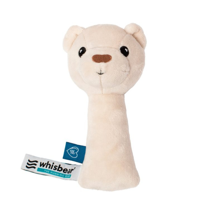 Hrkálka medvedík Julian Whisbear – prvá hračka