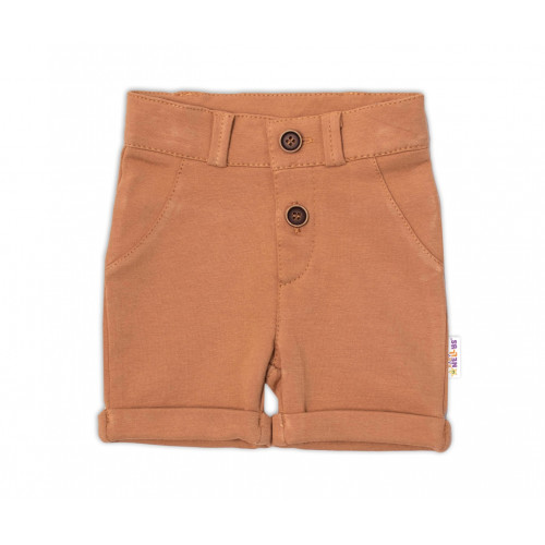 Baby Nellys 2-dielna sada body kr. rukáv, kraťasky, Koala - béžová, hnedá