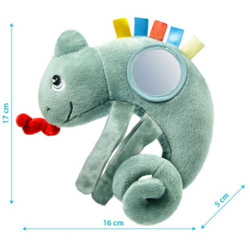 BabyOno Závesná plyšová hračka se zrcátkom - Chameleon