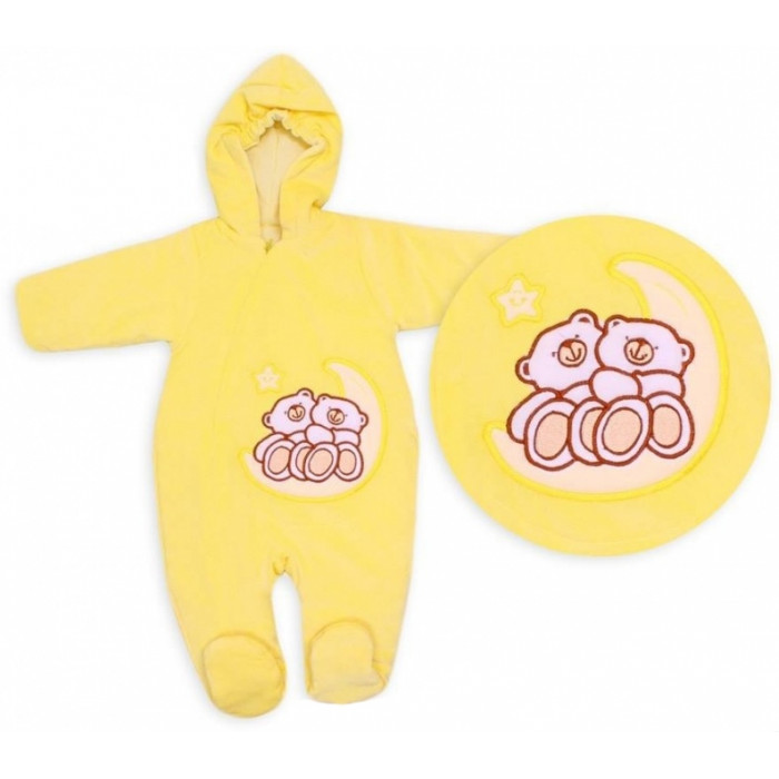 Zimné/jesenné kombinézka/overal Medvídci - krémovo žltá, vel. 74