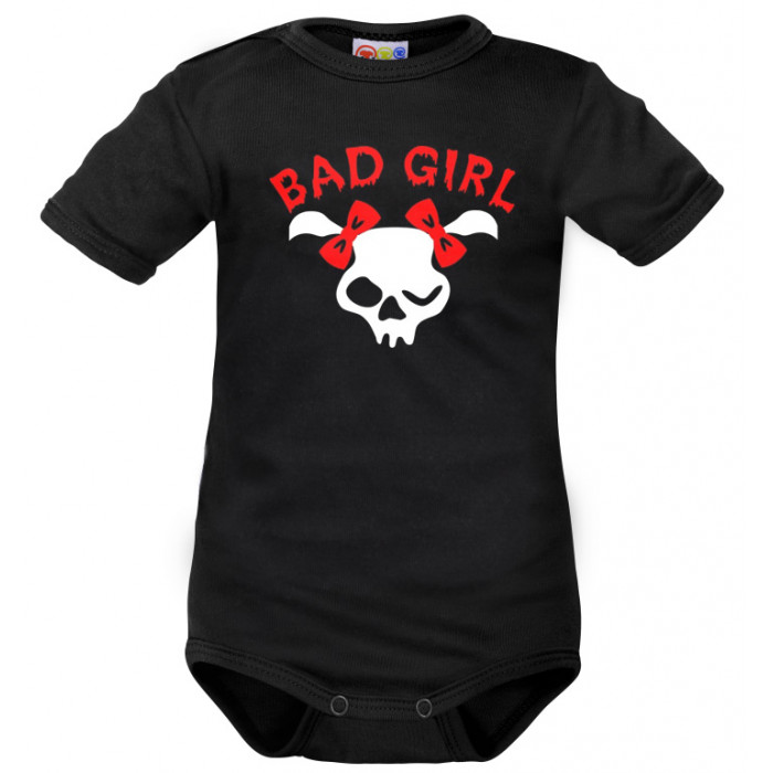 Body krátký rukáv Dejna Bad Girl - čierne, veľ. 68