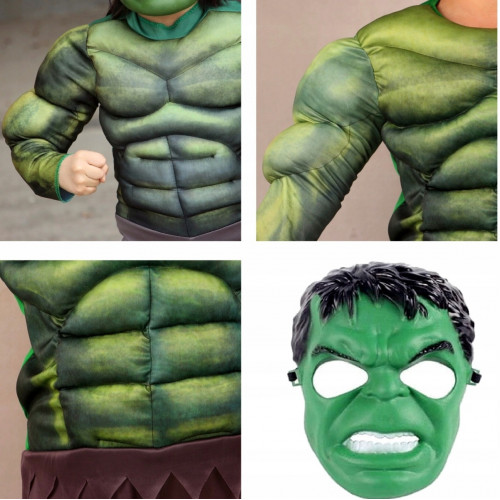 Detský kostým Svalnatý Hulk s maskou 110-122 M