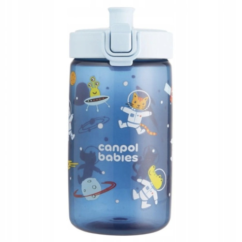 Junior fľaša na pitie 400 ml s pítkom 30m+ – detská fľaša, plastová, modrá