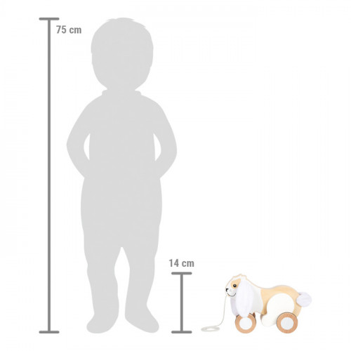 small foot Drevená ťahacia hračka Králik so šuštivými uškami