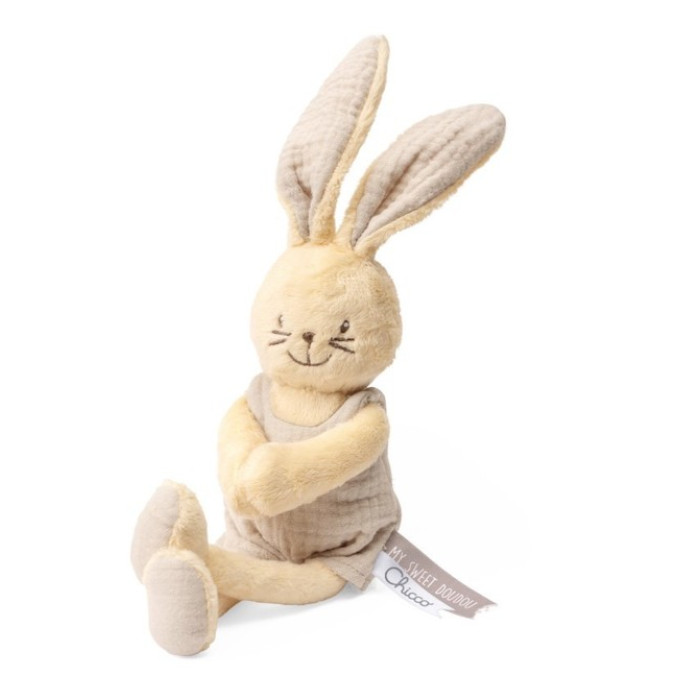 CHICCO plyšový zajko s hrkálkou My Sweet Doudou - krémový