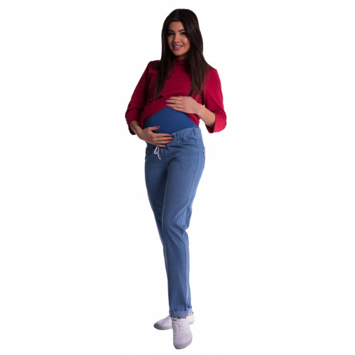 Be MaaMaa Tehotenské nohavice -  tmavý jeans
