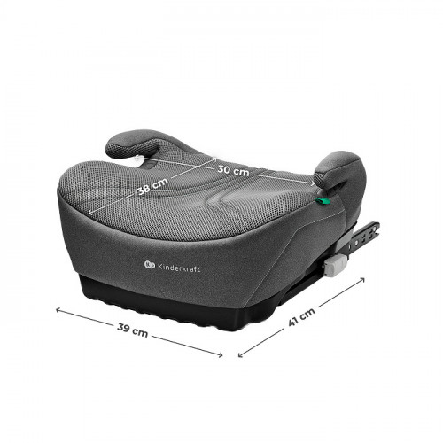 Detská podsedák ISOFIX i-Size 125–150 cm – ľahký, AIR FLOW, sivý
