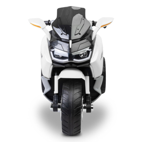 Elektrická trojkolka pre deti TOYZ – 2 motory, LED, USB, biela