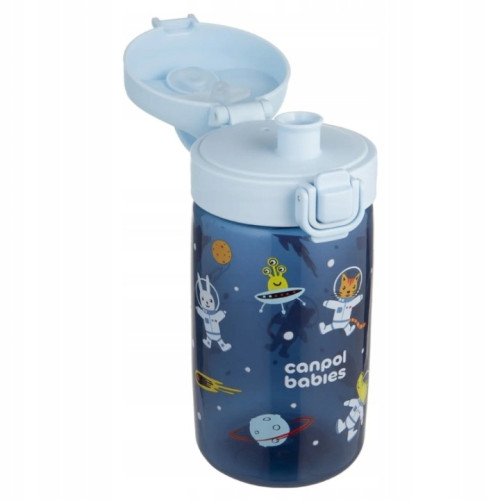Junior fľaša na pitie 400 ml s pítkom 30m+ – detská fľaša, plastová, modrá