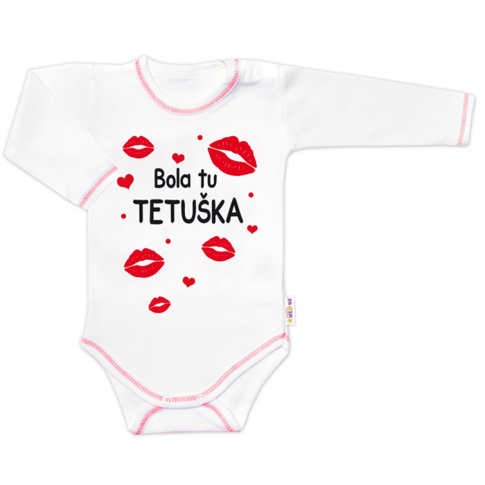 Body dlhý rukáv s vtipným textom Baby Nellys, Bola tu TETUŠKA, veľ. 68