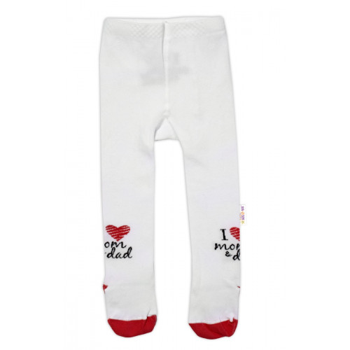 Bavlnené pančucháče I love mom & dad - červené, veľ. 80/86