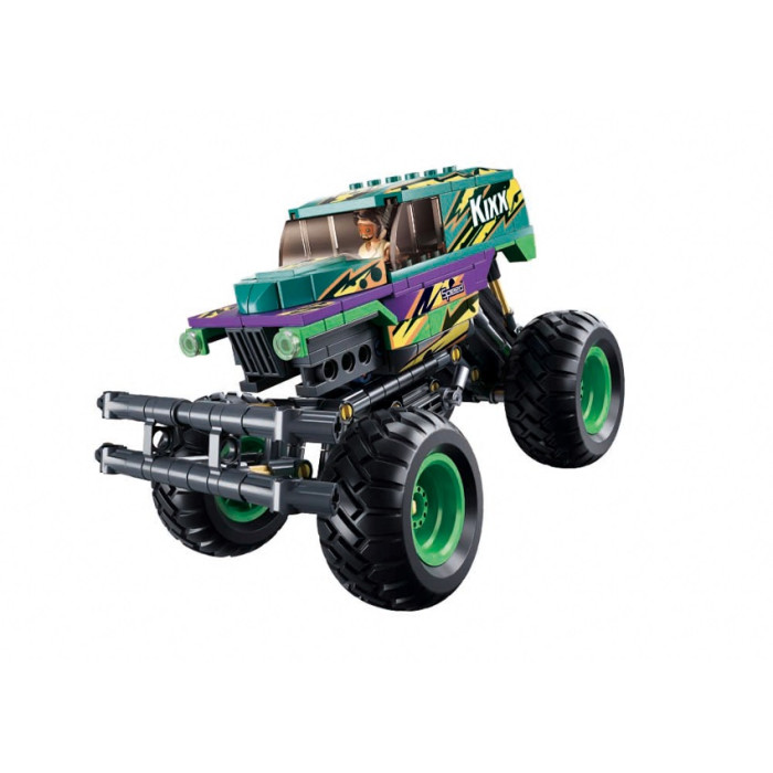 Sluban Power Bricks M38-B1161 Naťahovacie auto Bigfoot Green-Purple Speed Kixx