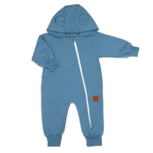 Rastúci teplákový overal pre bábätko, čiapky, topánky, 3D, Nature -  tm. modrý, 68/74