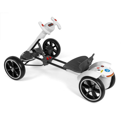 Elektrický gokart BOLT, detská motokára s diaľkovým ovládaním, LED, Bluetooth, biela