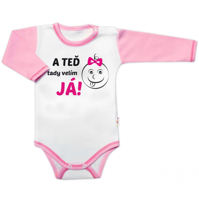 Baby Nellys Body dlhý rukáv s vtipným textom, A TEĎ tady velím JÁ!, Holka, veľ. 74
