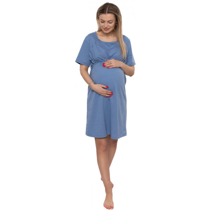 Dámska tehotenská/dojčiaca nočná košeľa Luna, jeans, veľ. XXL