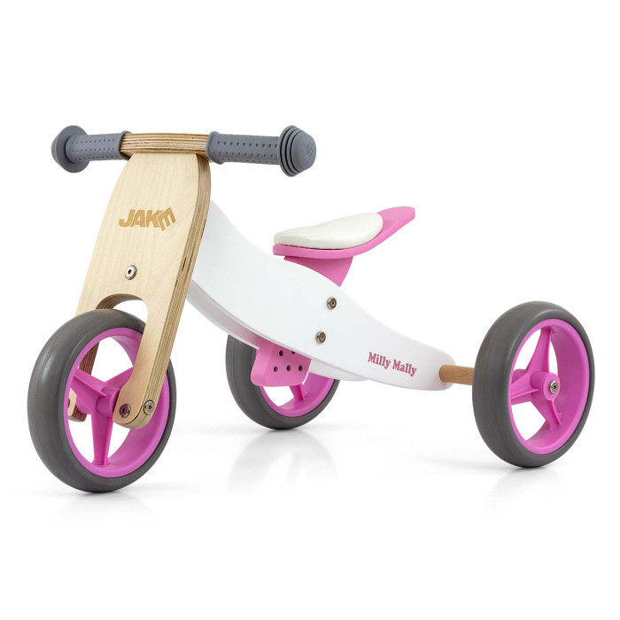 Drevené odrážadlo JAKE Classic Pink Milly Mally 2v1