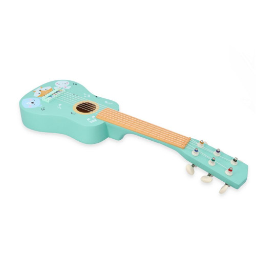 Drevená detská gitara Lesné zvieratká – mätová