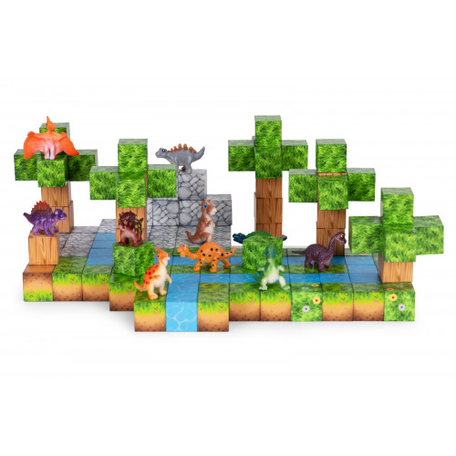 Magnetické stavebné kocky pre deti dinosaury 142 dielikov