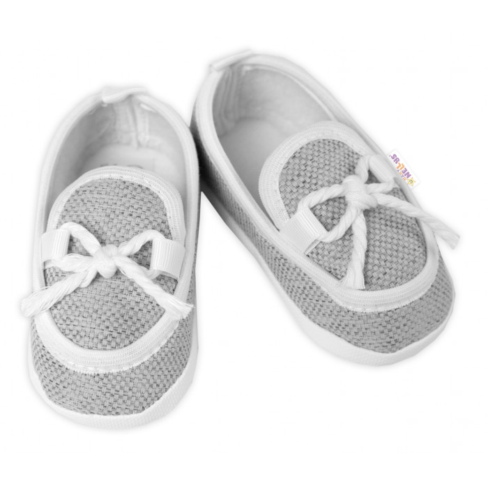 Dojčenské capáčky/topánočky mokasíny, Baby Nellys, sivé,veľ. 68/74, 12,5cm