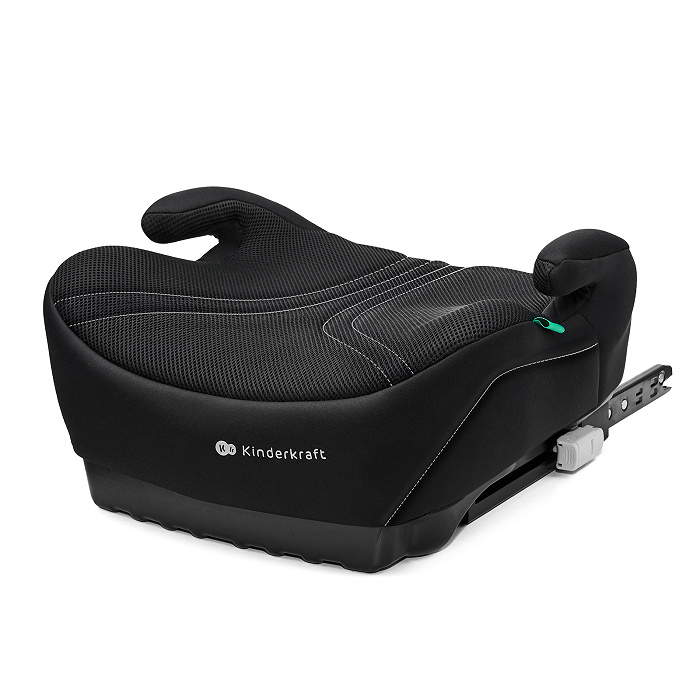 Detská podsedák ISOFIX i-Size 125–150 cm – ľahký, AIR FLOW, čierny