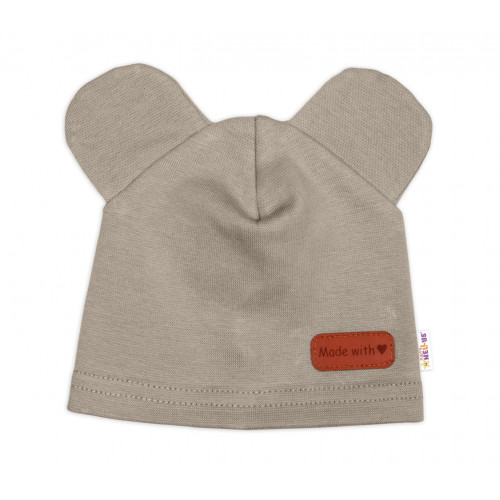 Bavlnená súprava pre bábätko do pôrodnice 5D, Made with love, béžová, veľ. 62