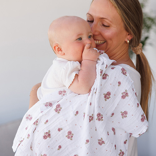 Mušelínové plienky BabyOno, Super Soft ružové, 100% bavlna, 3 ks x 70x70 cm, Flowers