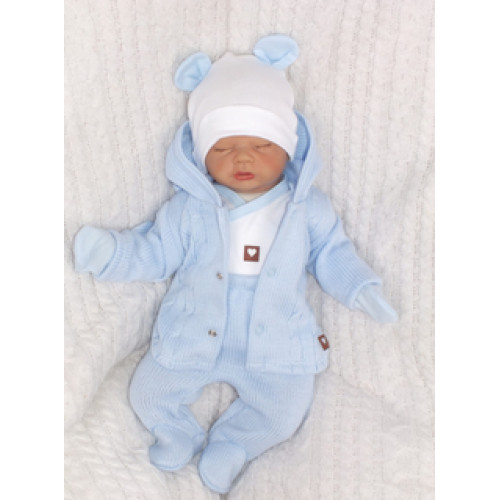 5-dielna kojenecká súpravička do pôrodnice - modrá, biela, veľ. 56