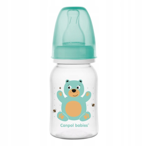 Canpol Babies Sklenená fľaštička 120 ml, rôzne farby, motívy