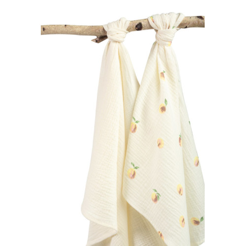 Mušelínové plienky krčené 60×75 cm, Peach cream - sada 2 ks