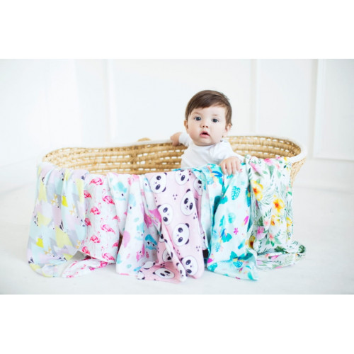 Bambusová plienka 75x75cm, lux, Kvety