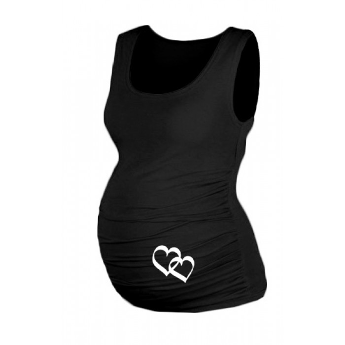 Top, tielko Dana s potlačou srdiečok - čierne, vel. S/M